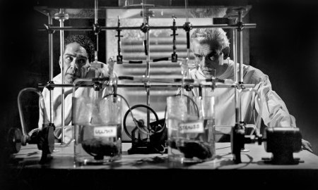 scientists and test tubes