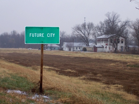 sign to 'future city'